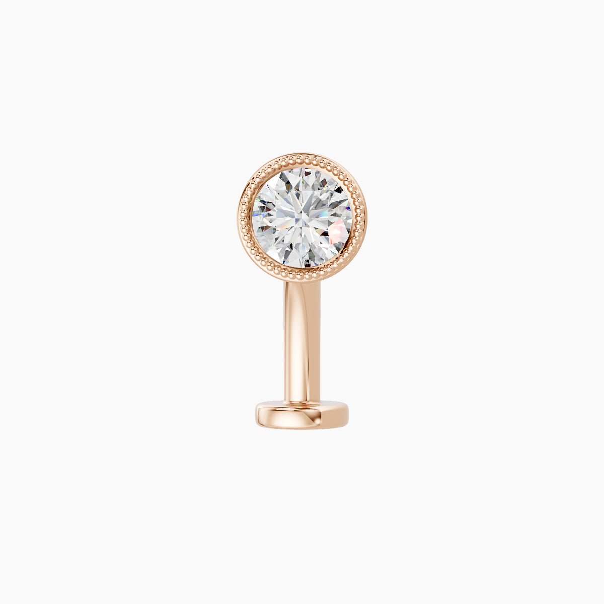 Aya | 18k Rose Gold 5 mm 10 mm Round Diamond Floating Navel Piercing