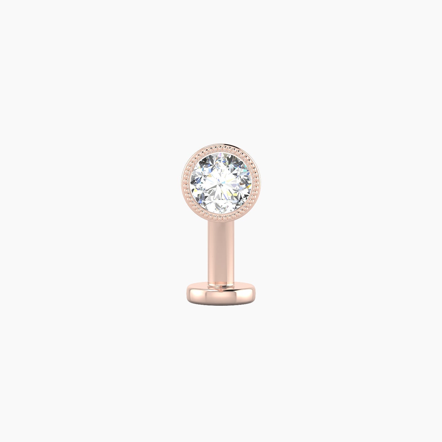 Aya | 18k Rose Gold 5 mm 10 mm Round Diamond Floating Navel Piercing