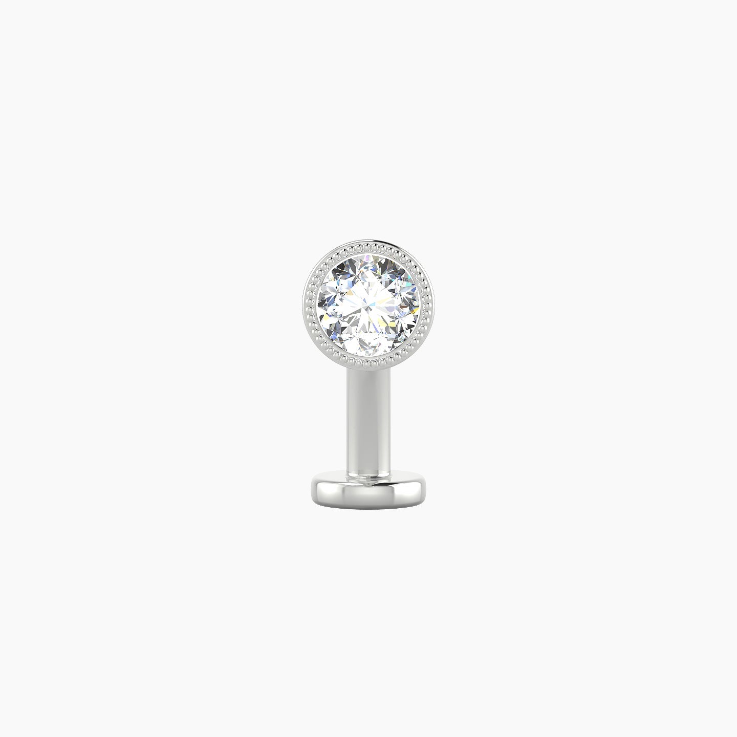 Aya | 18k White Gold 5 mm 10 mm Round Diamond Floating Navel Piercing