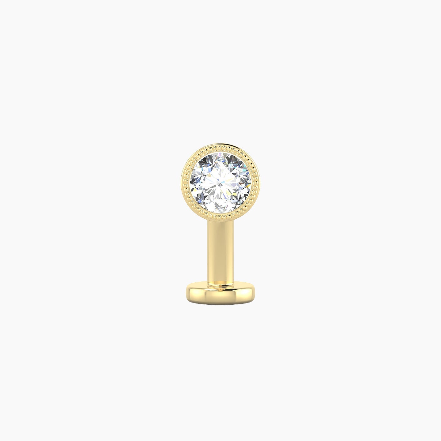 Aya | 18k Yellow Gold 5 mm 10 mm Round Diamond Floating Navel Piercing