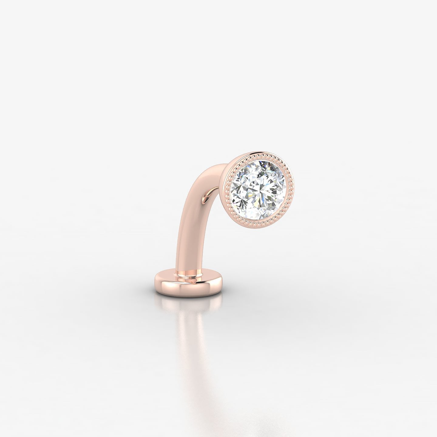 Aya | 18k Rose Gold 5 mm 10 mm Round Diamond Floating Navel Piercing