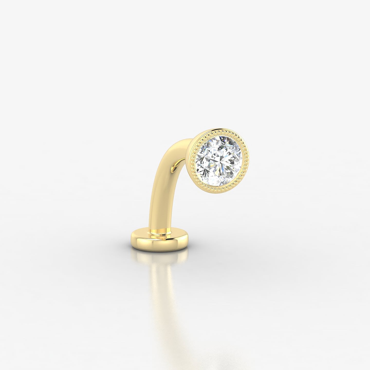 Aya | 18k Yellow Gold 5 mm 10 mm Round Diamond Floating Navel Piercing