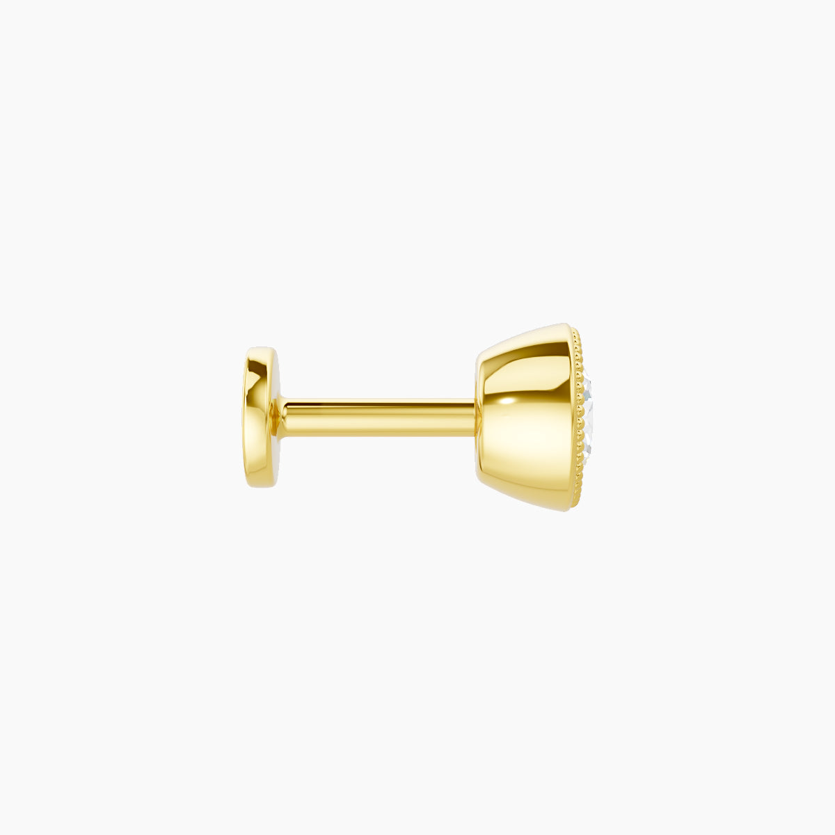 Aya | 18k Yellow Gold 5 mm 5 mm Round Diamond Nose Piercing