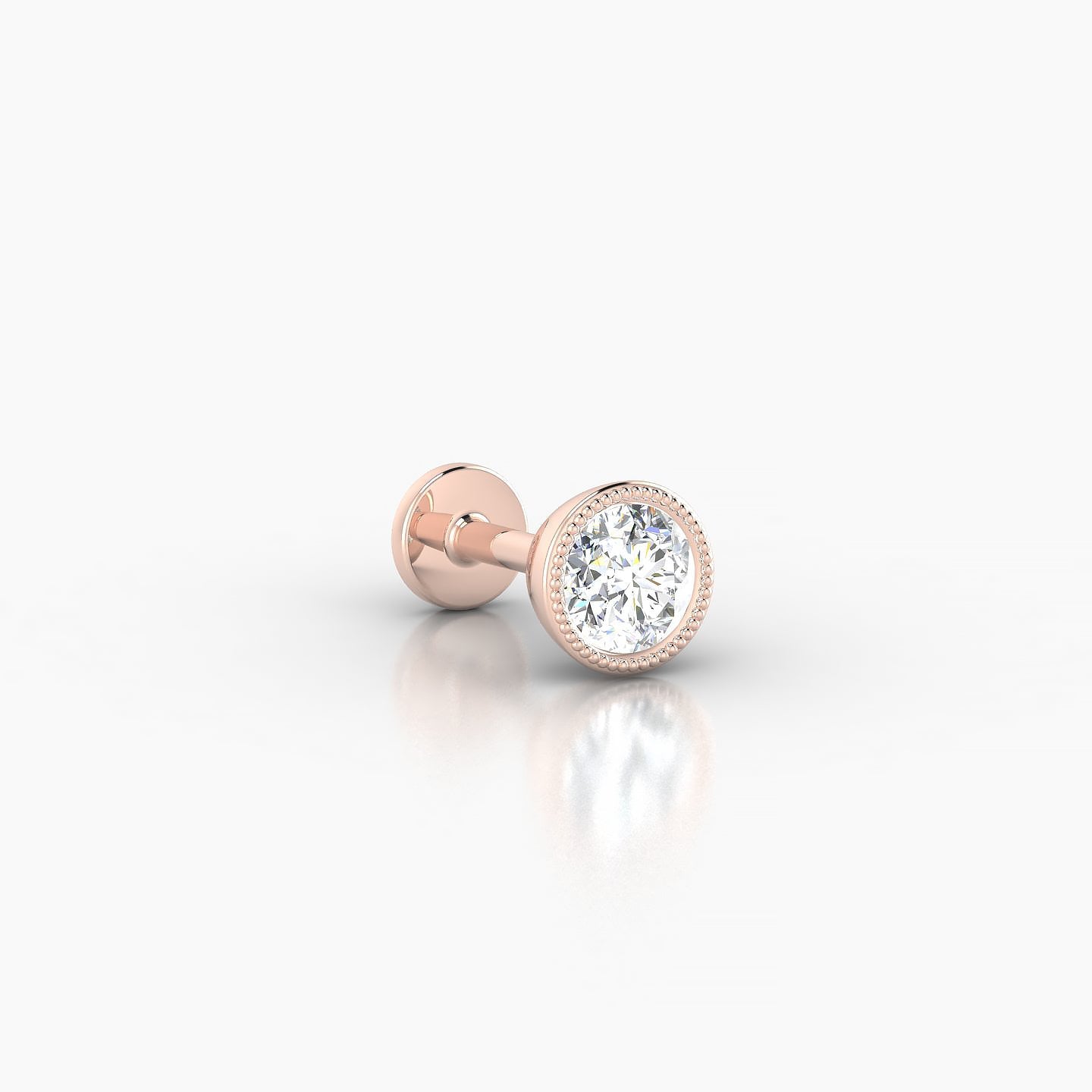 Aya | 18k Rose Gold 5 mm 5 mm Round Diamond Piercing