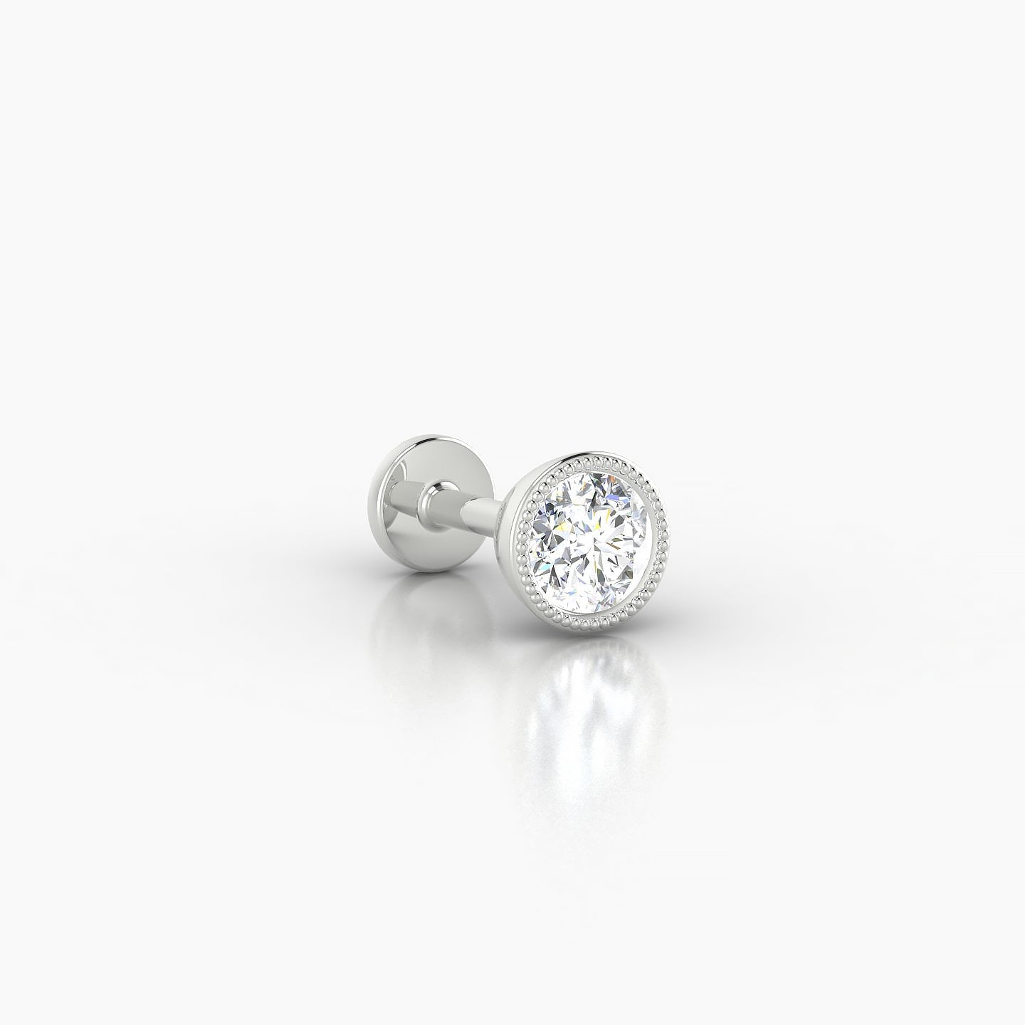 Aya | 18k White Gold 5 mm 5 mm Round Diamond Piercing