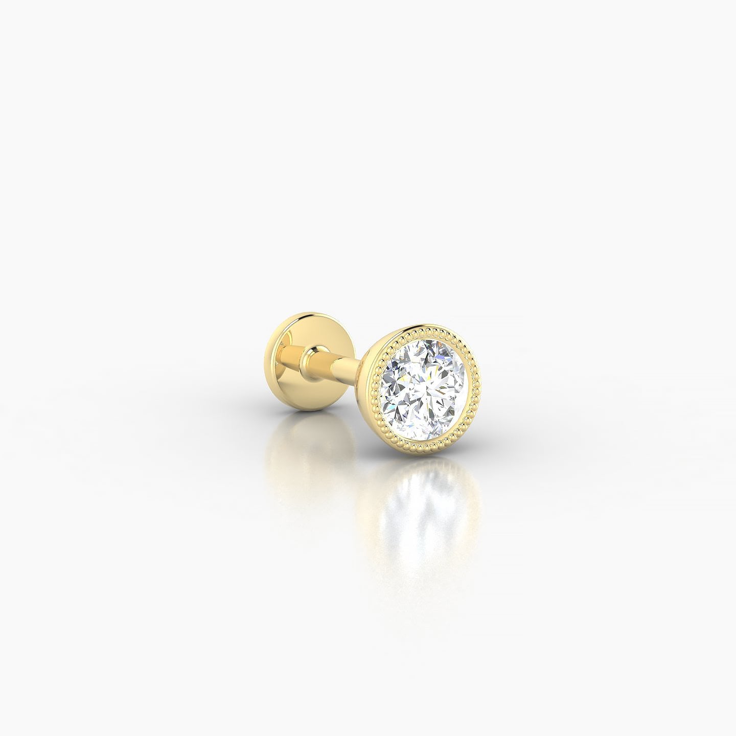 Aya | 18k Yellow Gold 5 mm 5 mm Round Diamond Piercing