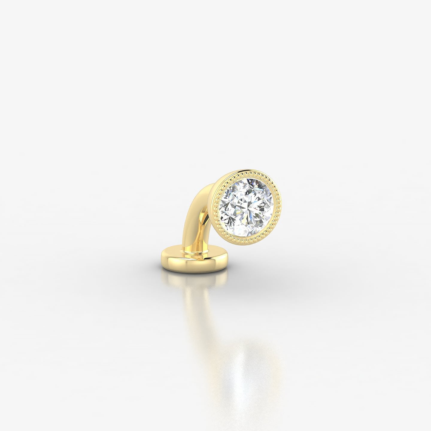 Aya | 18k Yellow Gold 5 mm 6 mm Round Diamond Floating Navel Piercing