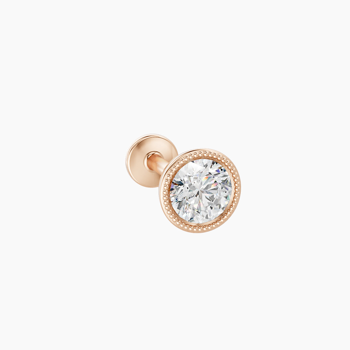 Aya | 18k Rose Gold 5 mm 6.5 mm Round Diamond Nose Piercing