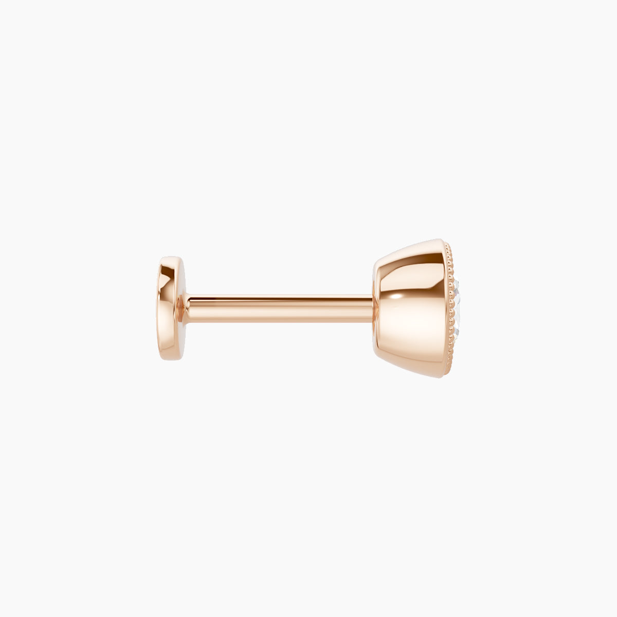 Aya | 18k Rose Gold 5 mm 6.5 mm Round Diamond Nose Piercing