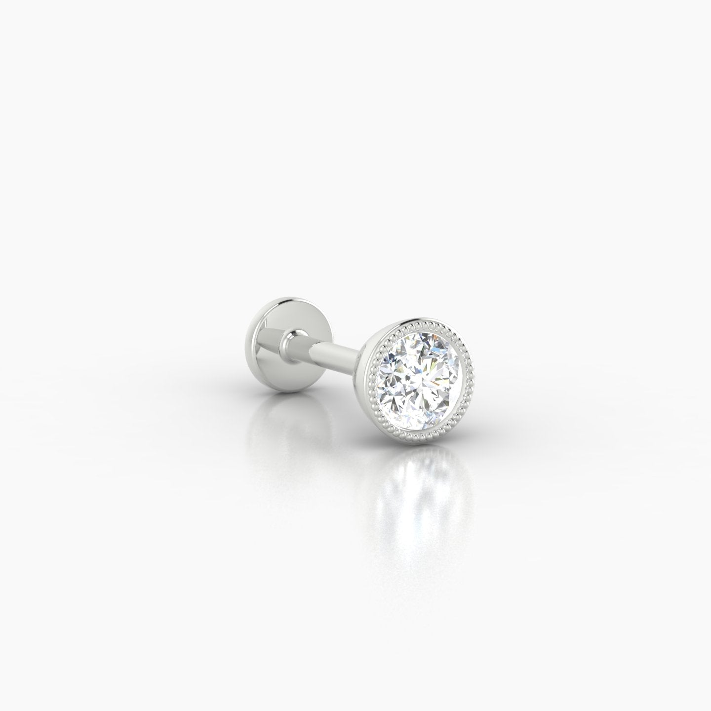 Aya | 18k White Gold 5 mm 6.5 mm Round Diamond Piercing