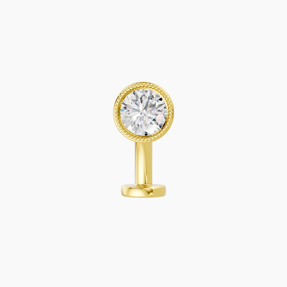 Aya | 18k Yellow Gold 5 mm 8 mm Round Diamond Floating Navel Piercing