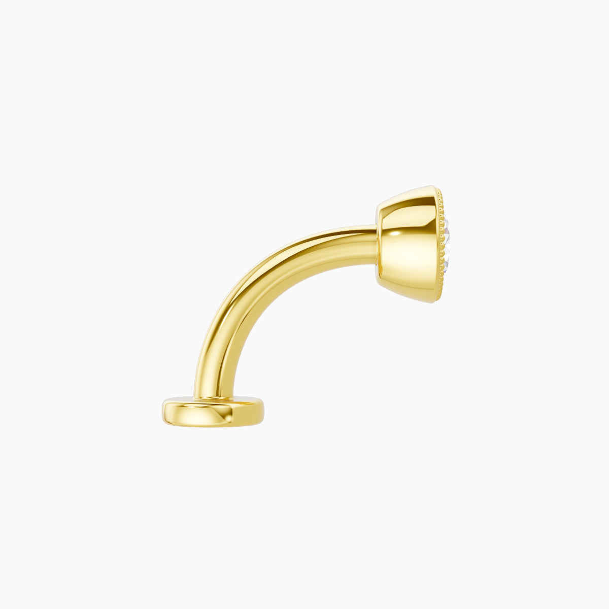 Aya | 18k Yellow Gold 5 mm 8 mm Round Diamond Floating Navel Piercing