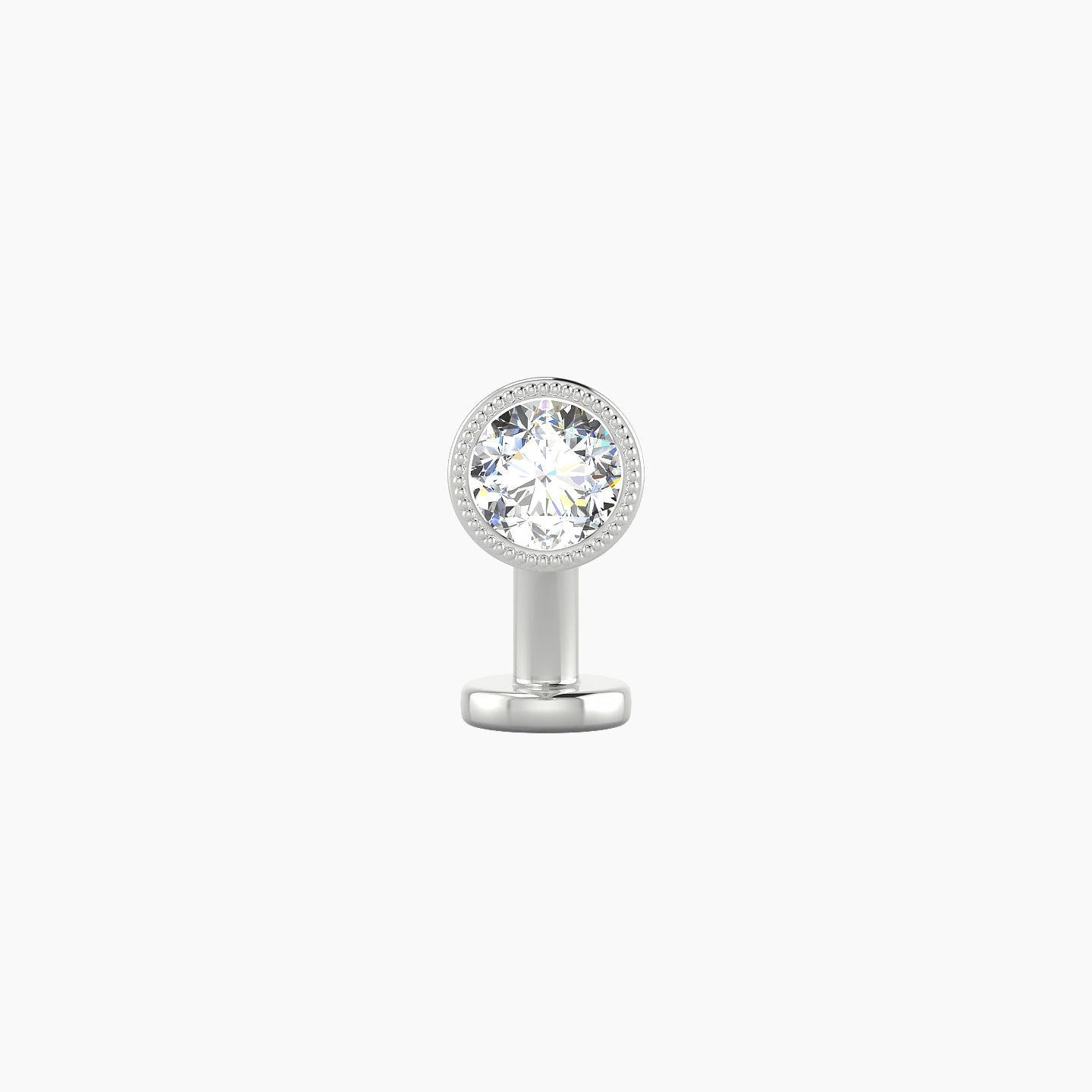 Aya | 18k White Gold 5 mm 8 mm Round Diamond Floating Navel Piercing