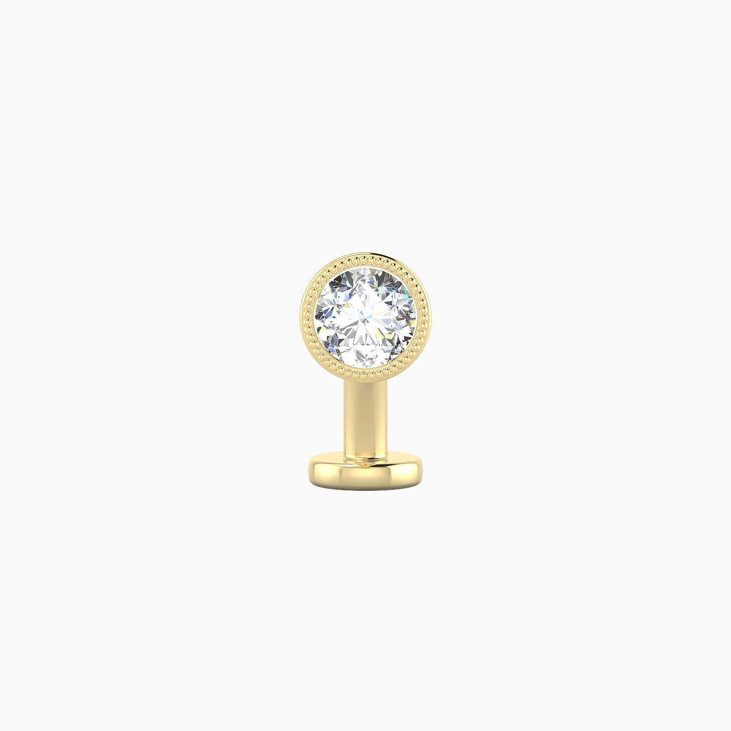 Aya | 18k Yellow Gold 5 mm 8 mm Round Diamond Floating Navel Piercing