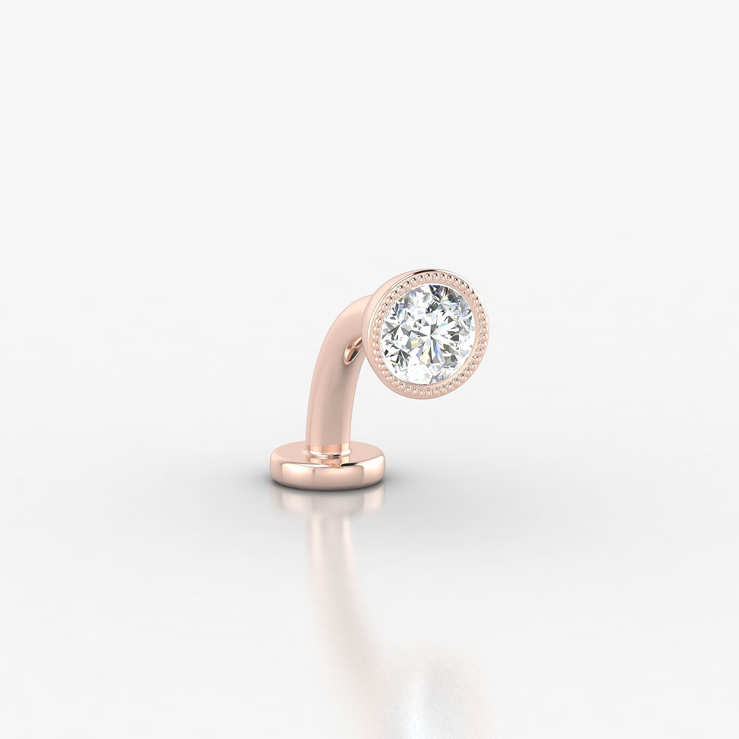 Aya | 18k Rose Gold 5 mm 8 mm Round Diamond Floating Navel Piercing