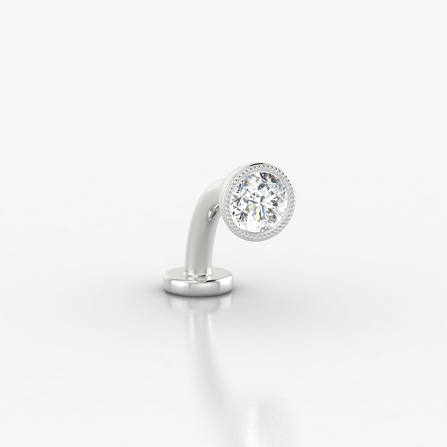 Aya | 18k White Gold 5 mm 8 mm Round Diamond Floating Navel Piercing