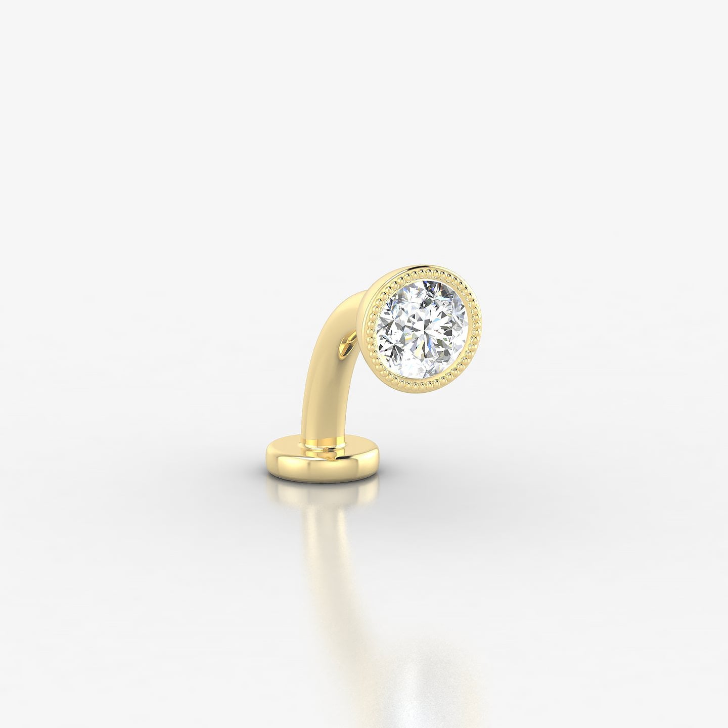 Aya | 18k Yellow Gold 5 mm 8 mm Round Diamond Floating Navel Piercing