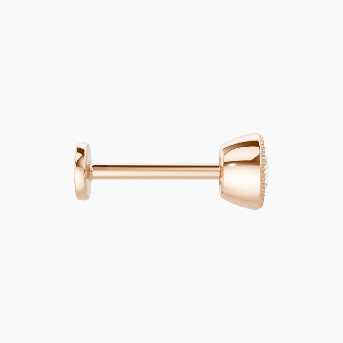 Aya | 18k Rose Gold 5 mm 8 mm Round Diamond Nose Piercing