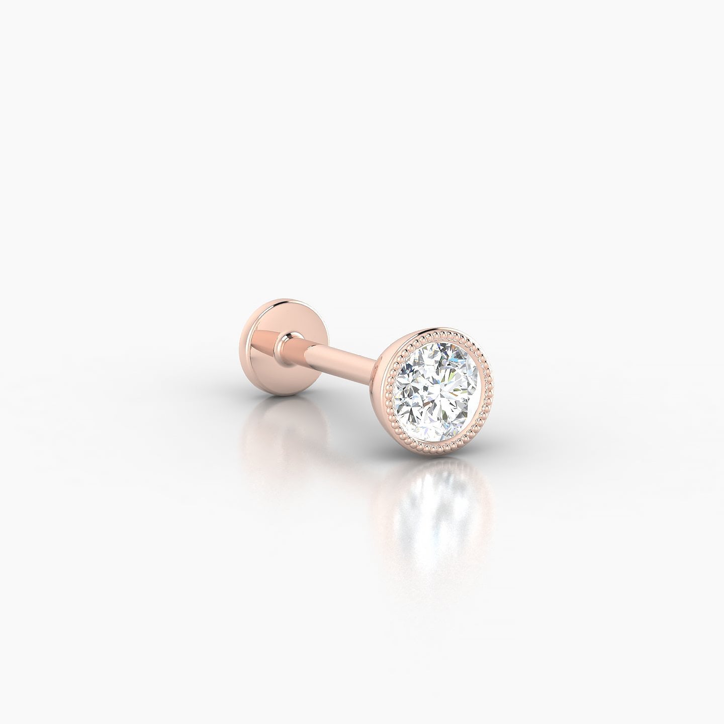 Aya | 18k Rose Gold 5 mm 8 mm Round Diamond Piercing