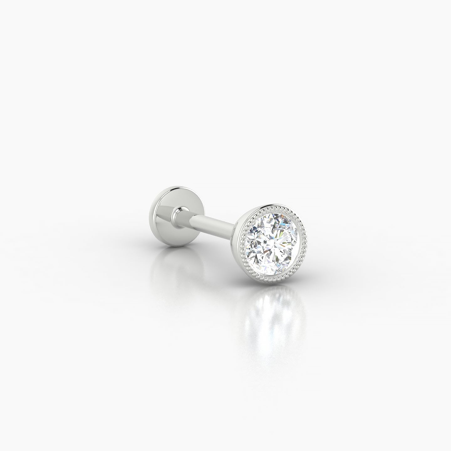 Aya | 18k White Gold 5 mm 8 mm Round Diamond Piercing