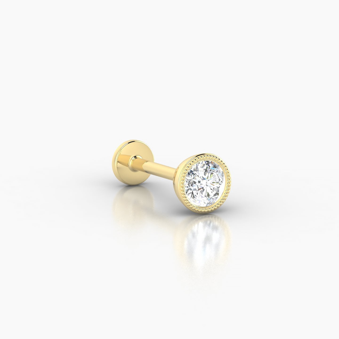 Aya | 18k Yellow Gold 5 mm 8 mm Round Diamond Piercing