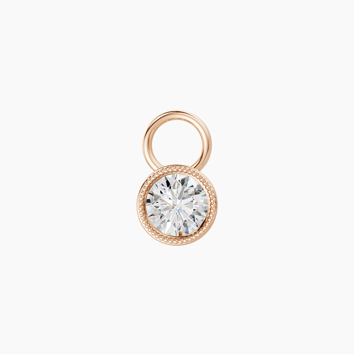Aya | 18k Rose Gold 5 mm Round Diamond Charm