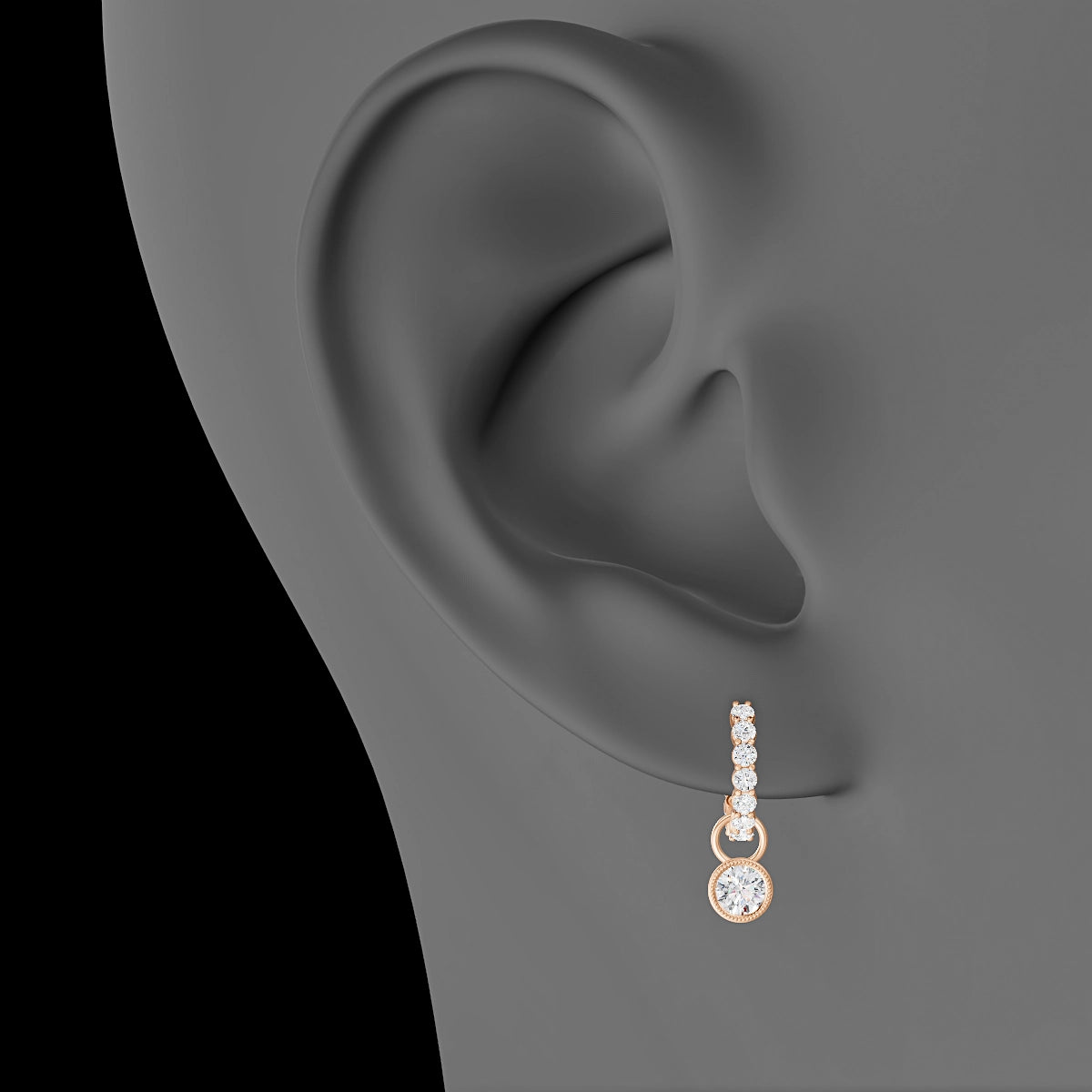 Aya | 18k Rose Gold 5 mm Round Diamond Charm