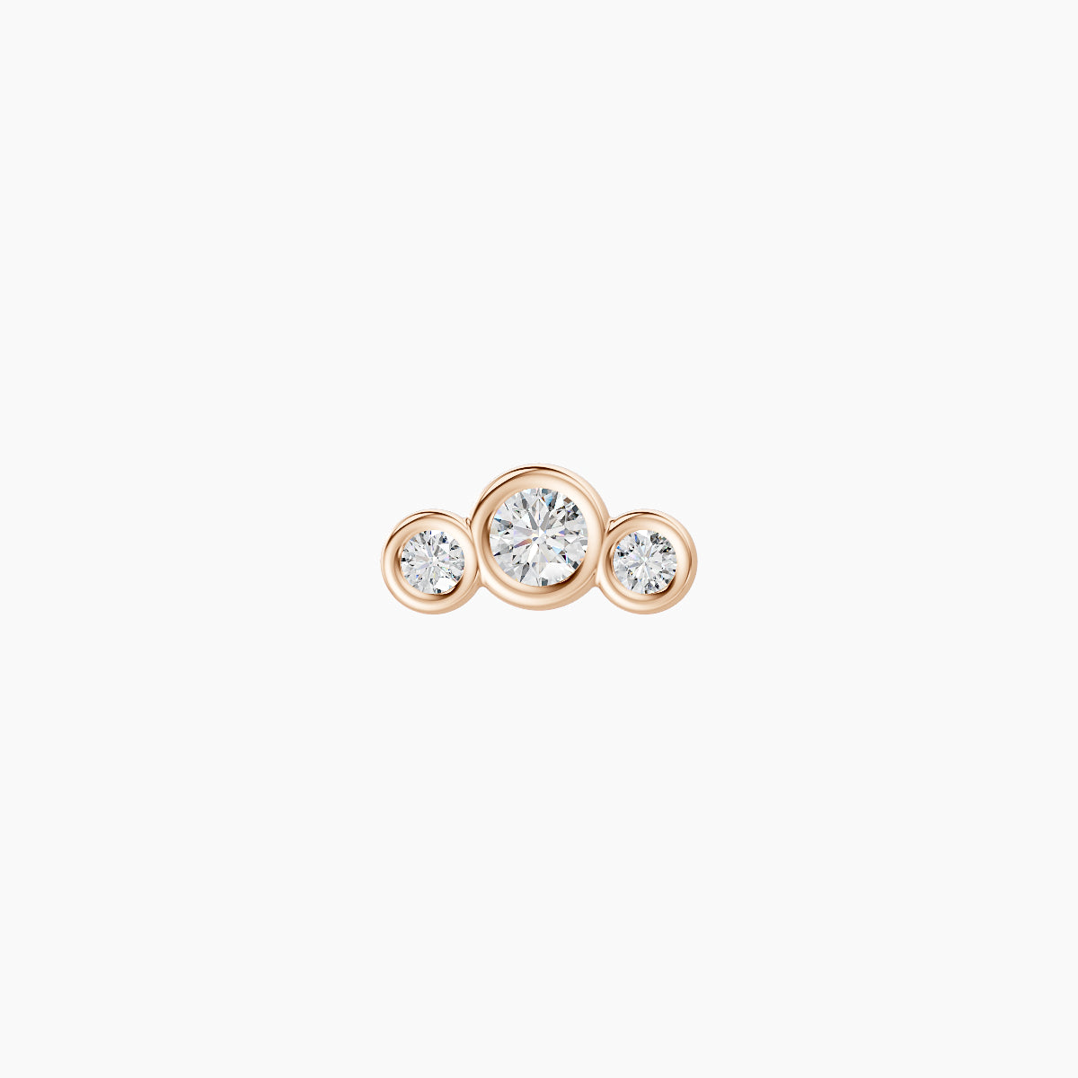 Bast | 18k Rose Gold 6.5 mm 5 mm Trilogy Diamond Piercing