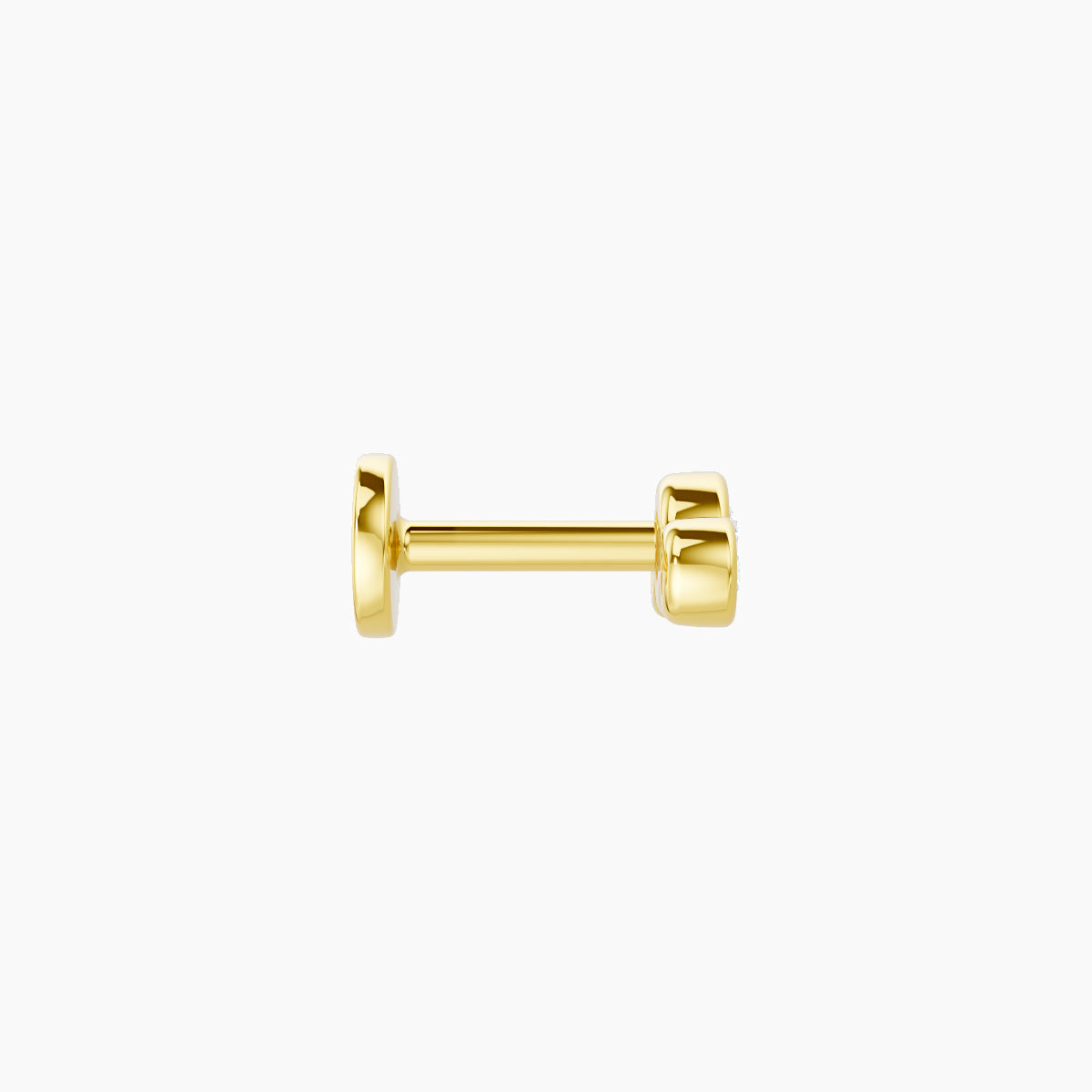 Bast | 18k Yellow Gold 6.5 mm 5 mm Trilogy Diamond Piercing