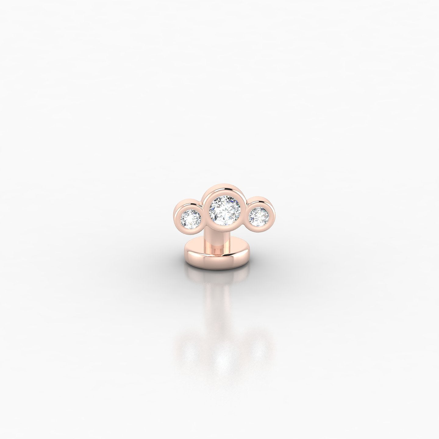 Bast | 18k Rose Gold 6 mm 6.5 mm Trilogy Diamond Floating Navel Piercing