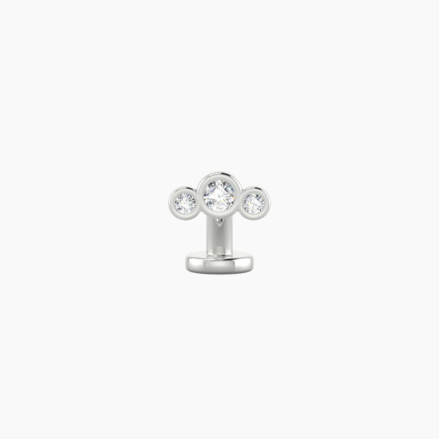 Bast | 18k White Gold 6.5 mm 6 mm Trilogy Diamond Floating Navel Piercing