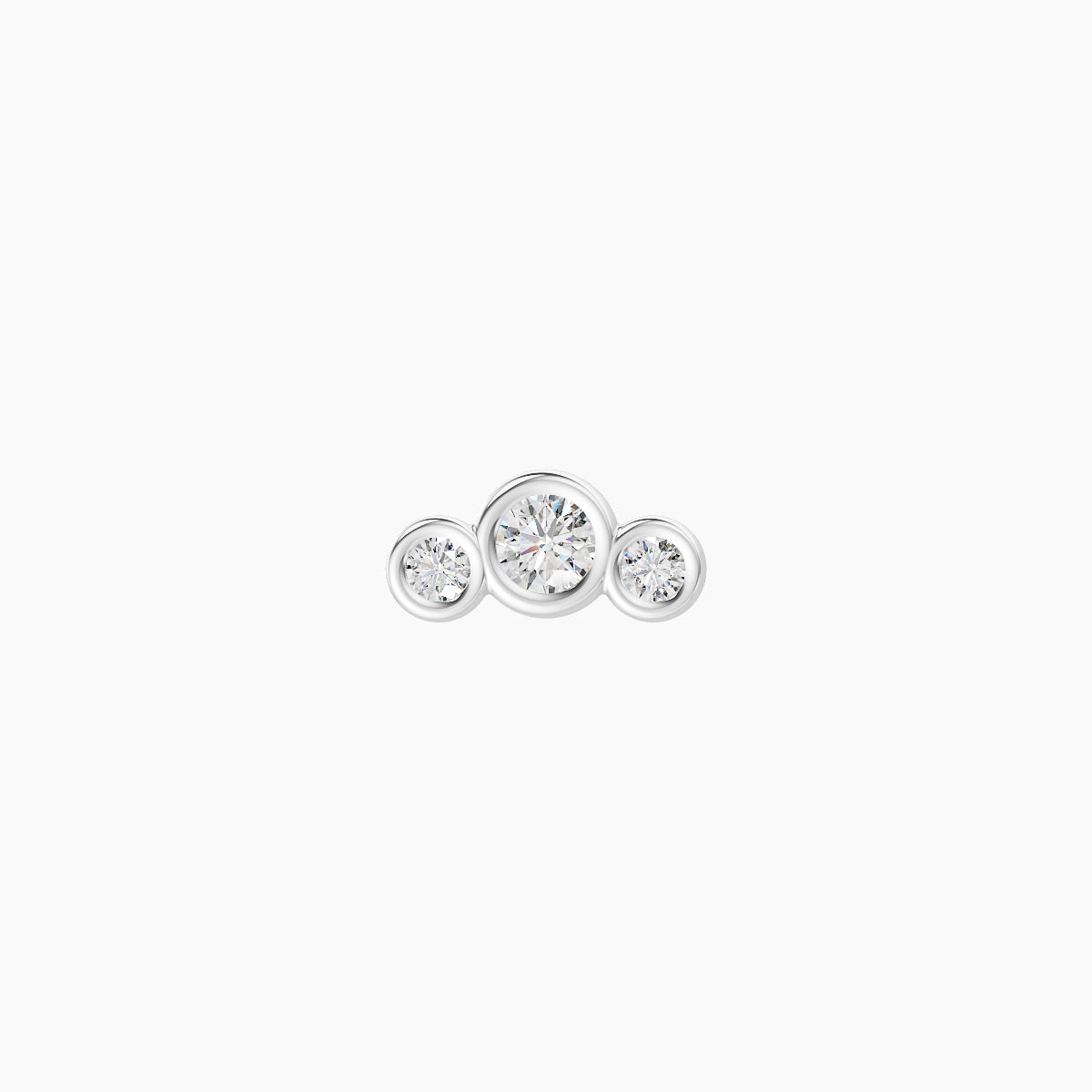 Bast | 18k White Gold 6.5 mm 6.5 mm Trilogy Diamond Piercing