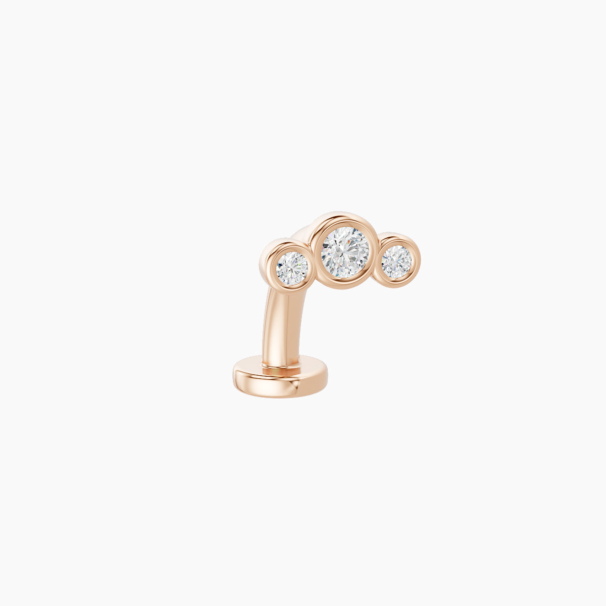 Bast | 18k Rose Gold 6.5 mm 8 mm Trilogy Diamond Floating Navel Piercing