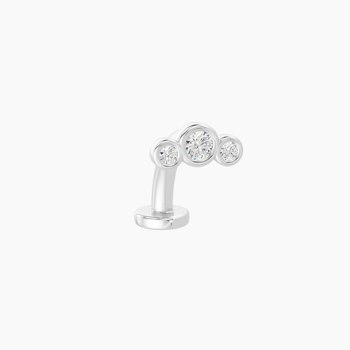 Bast | 18k White Gold 6.5 mm 8 mm Trilogy Diamond Floating Navel Piercing