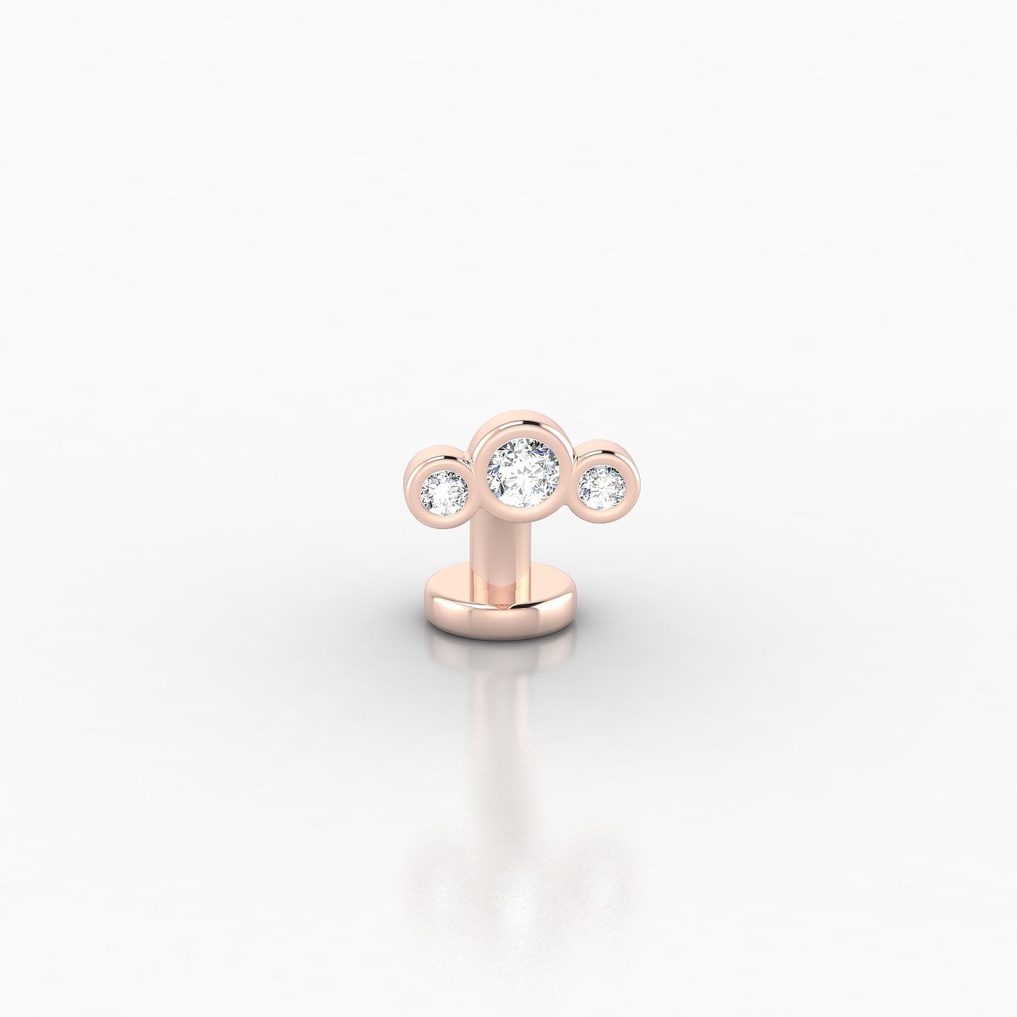 Bast | 18k Rose Gold 8 mm 6.5 mm Trilogy Diamond Floating Navel Piercing