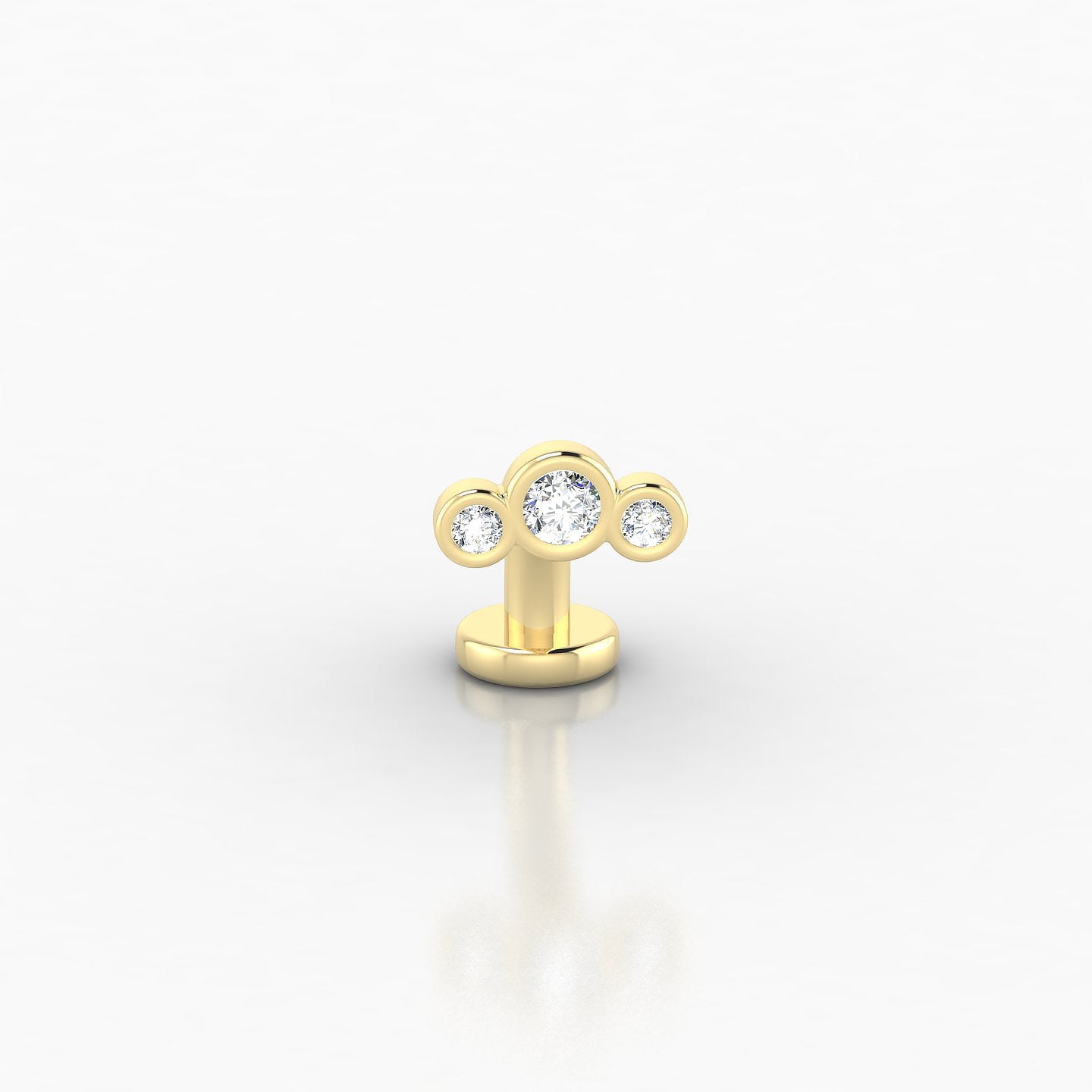 Bast | 18k Yellow Gold 8 mm 6.5 mm Trilogy Diamond Floating Navel Piercing