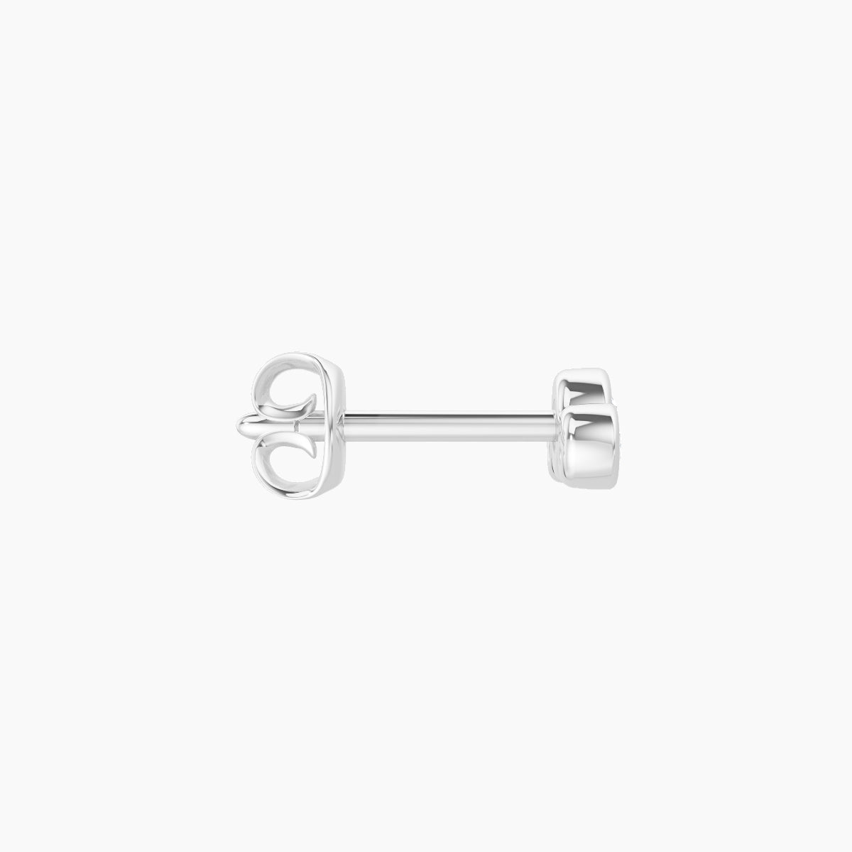 Bast | 18k White Gold 6.5 mm Trilogy Diamond Earring