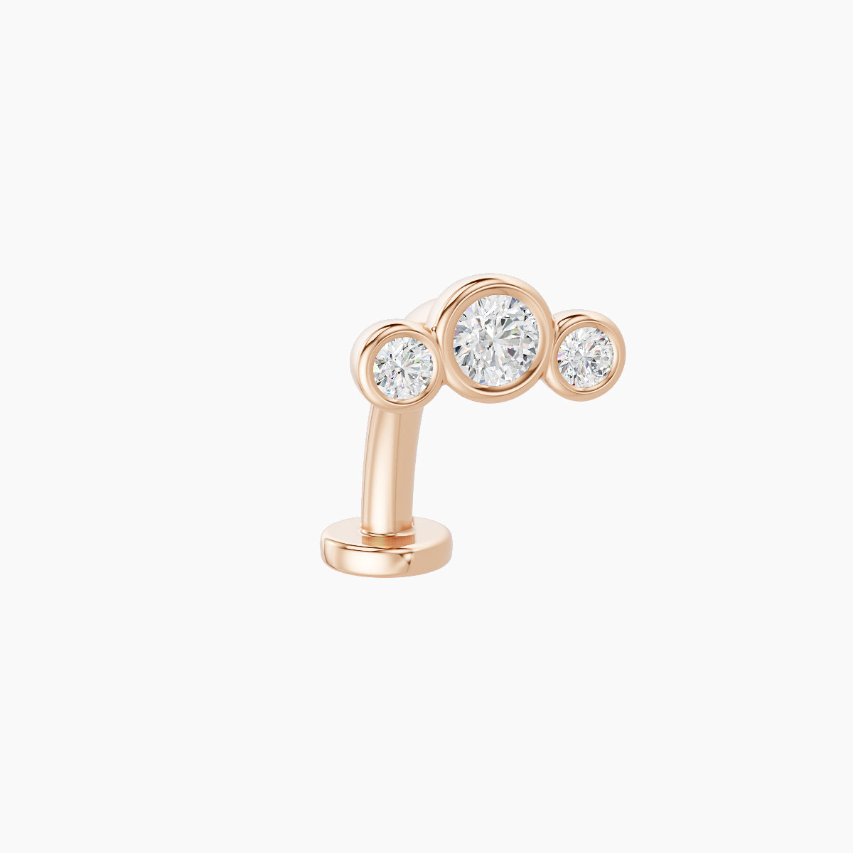 Bast | 18k Rose Gold 7.5 mm 10 mm Trilogy Diamond Floating Navel Piercing
