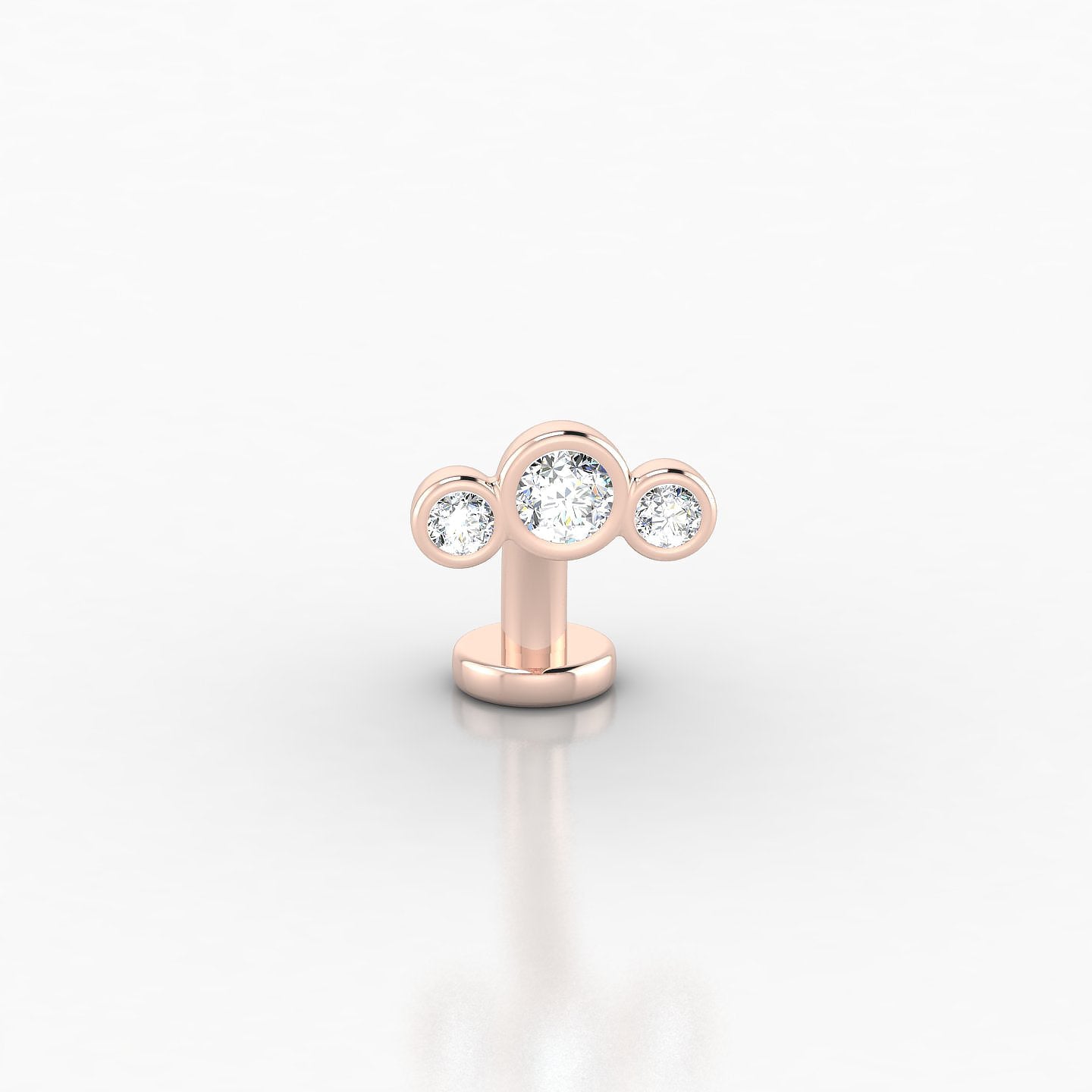 Bast | 18k Rose Gold 10 mm 7 mm Trilogy Diamond Floating Navel Piercing