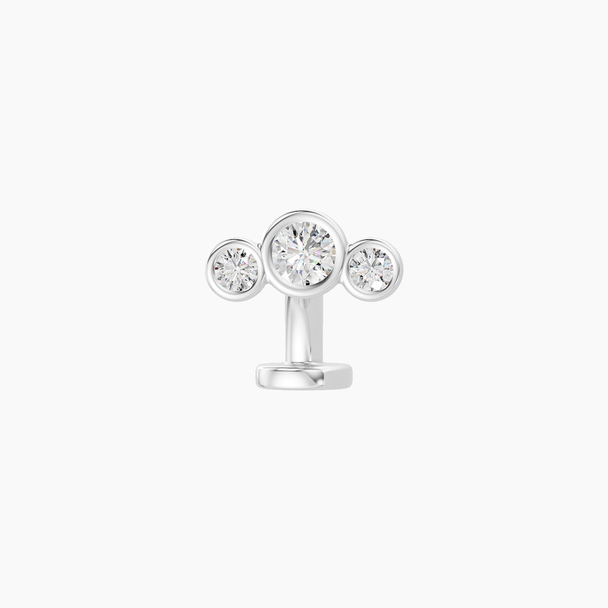 Bast | 18k White Gold 7.5 mm 6 mm Trilogy Diamond Floating Navel Piercing