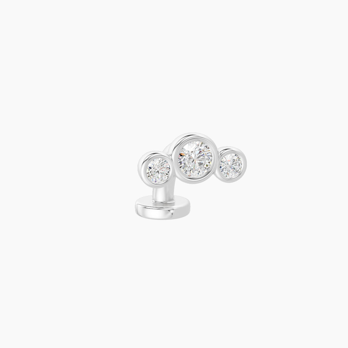 Bast | 18k White Gold 7.5 mm 6 mm Trilogy Diamond Floating Navel Piercing
