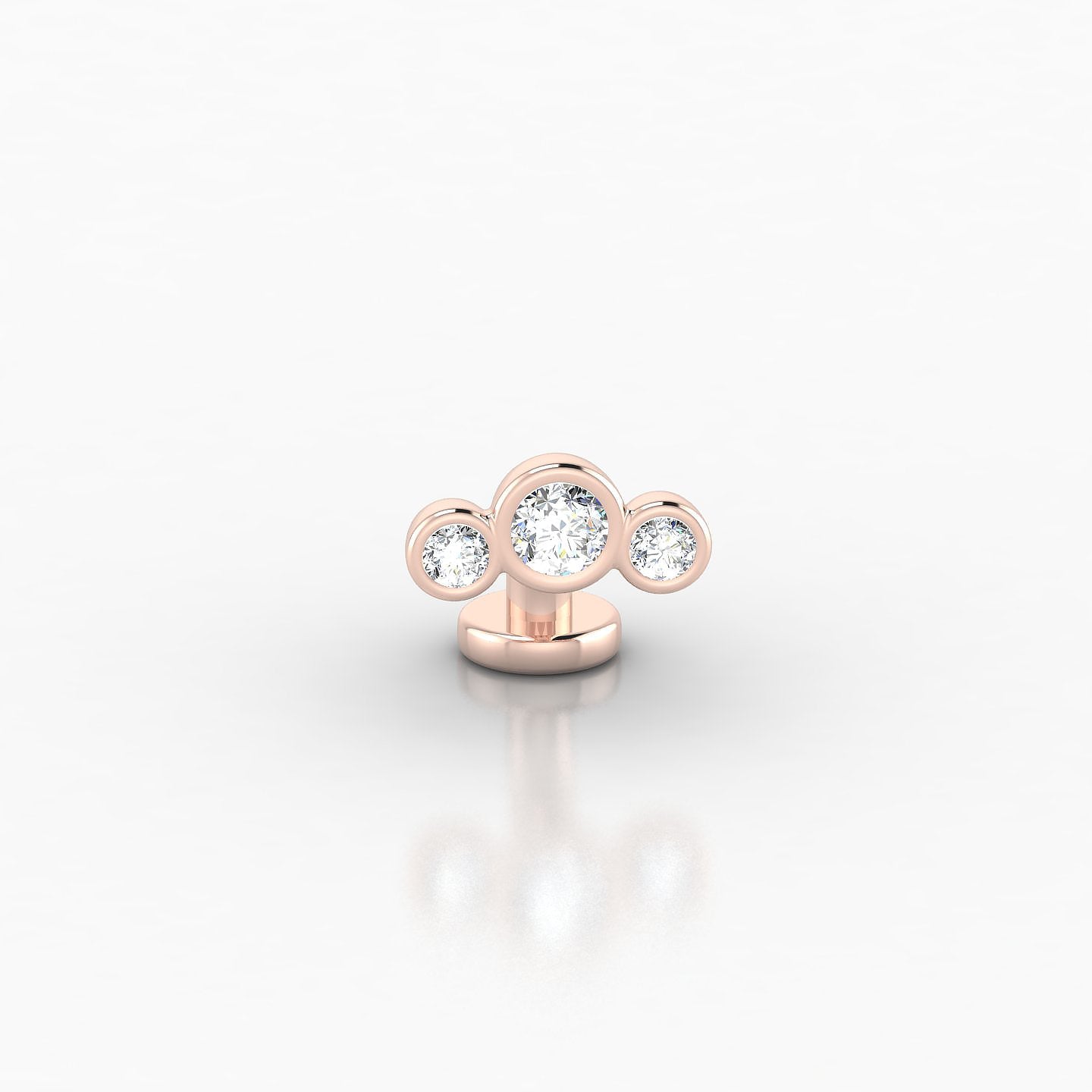Bast | 18k Rose Gold 6 mm 7 mm Trilogy Diamond Floating Navel Piercing