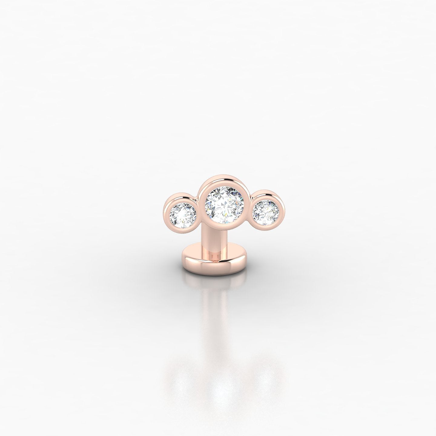 Bast | 18k Rose Gold 8 mm 7 mm Trilogy Diamond Floating Navel Piercing