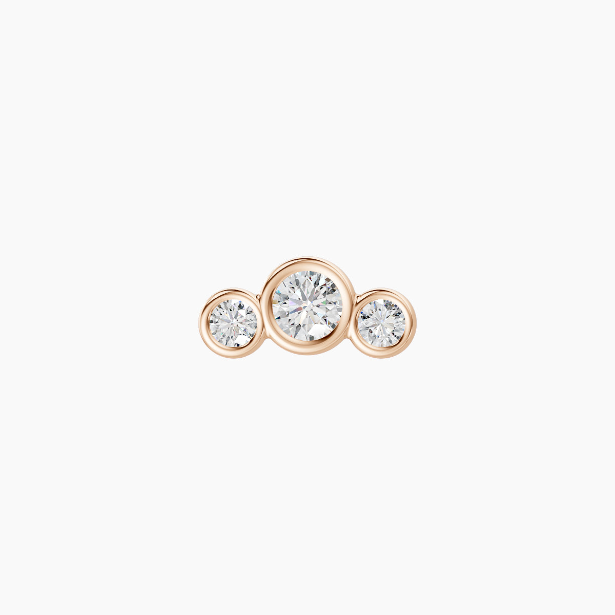 Bast | 18k Rose Gold 7.5 mm 8 mm Trilogy Diamond Piercing