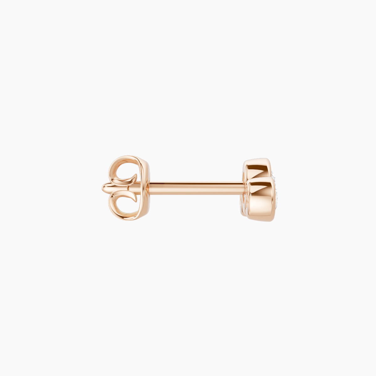 Bast | 18k Rose Gold 7 mm Trilogy Diamond Earring