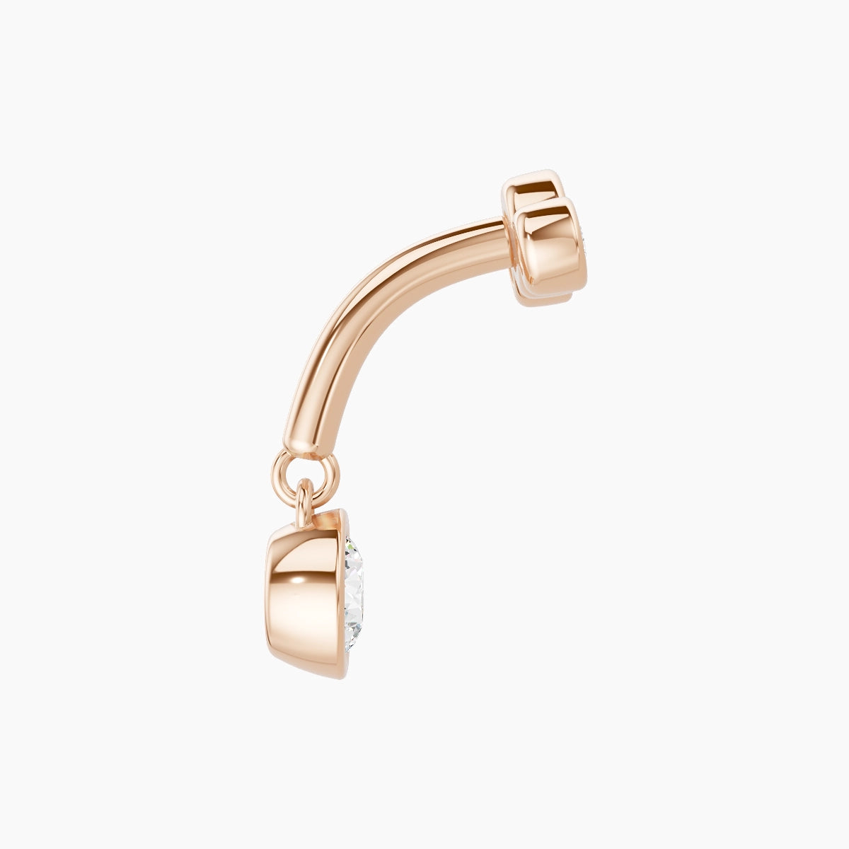 Bast | 18k Rose Gold 6 mm Trilogy Diamond Rook Piercing