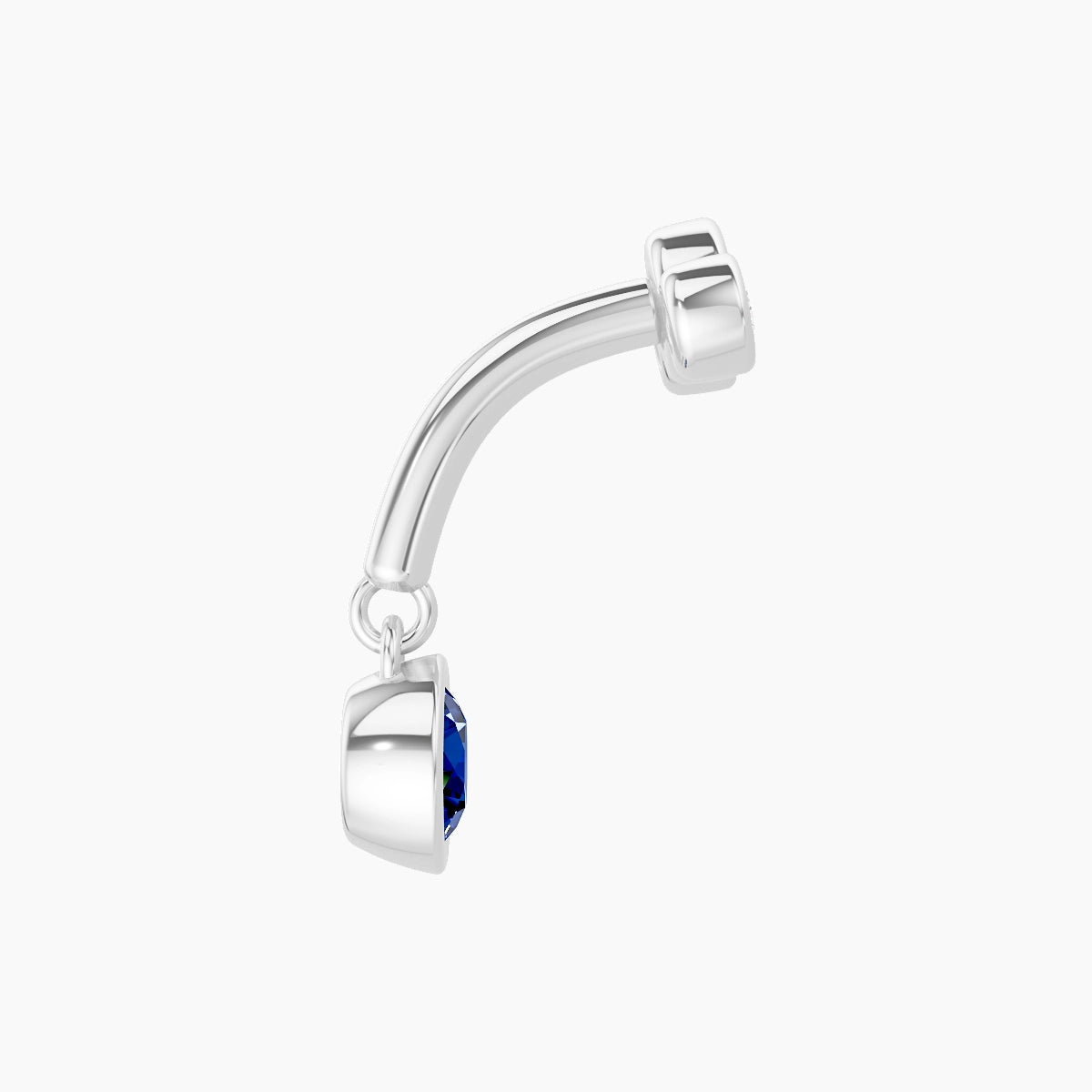 Bast | 18k White Gold 6 mm Trilogy Sapphire & Diamond Rook Piercing