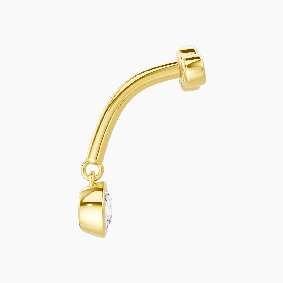 Bast | 18k Yellow Gold 8 mm Trilogy Diamond Rook Piercing