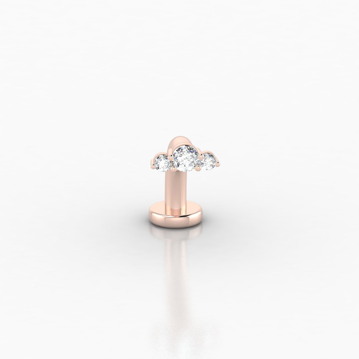 Bastet | 18k Rose Gold 10 mm 5.5 mm Trilogy Diamond Floating Navel Piercing