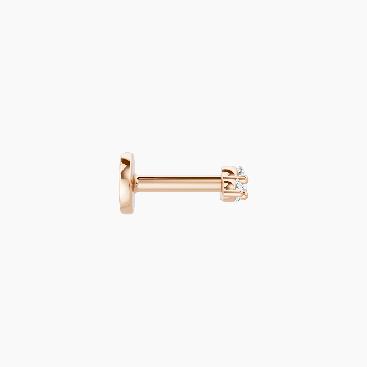 Bastet | 18k Rose Gold 5 mm 5 mm Trilogy Diamond Piercing